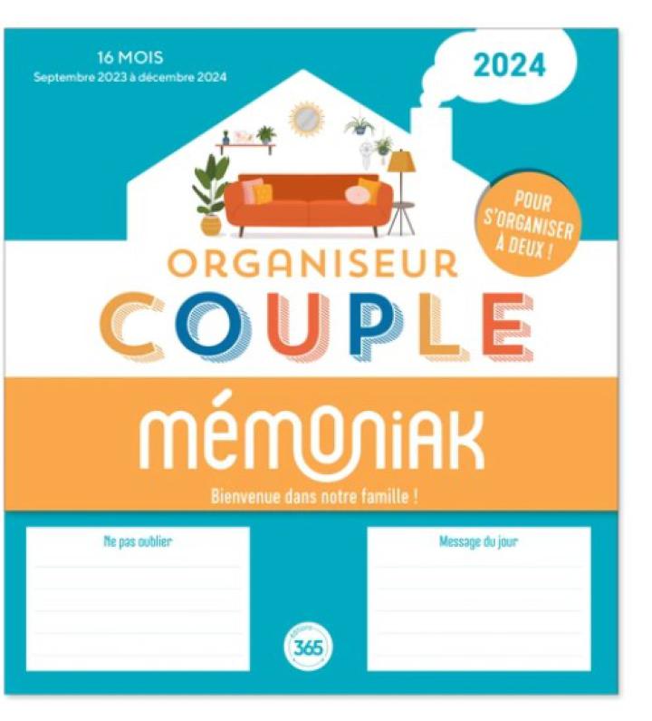 Memoniak Calendrier 2024 Organiseur Couple ET23483 365 PARIS
