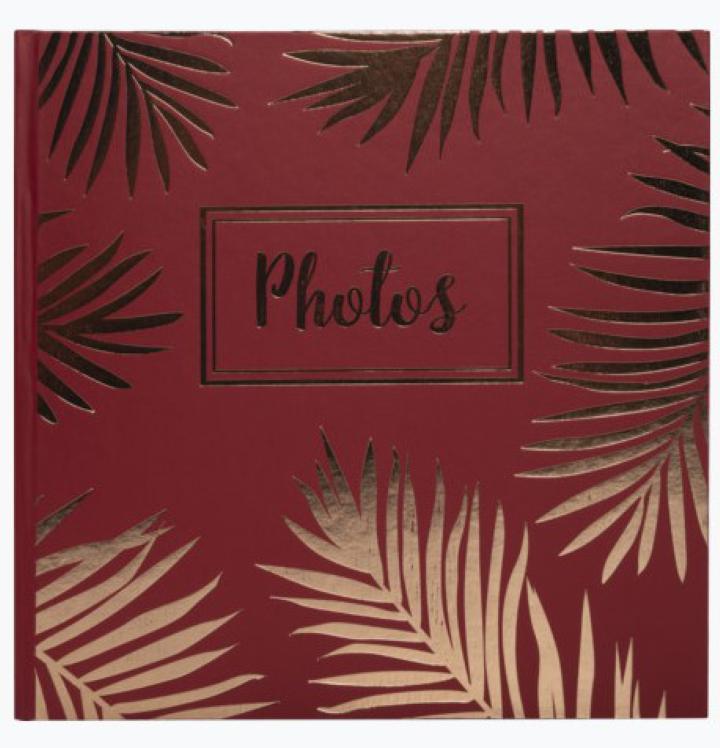 Exacompta - Album photos livre 30 pages noires - Format 25x25cm - PALMA -  Rouge